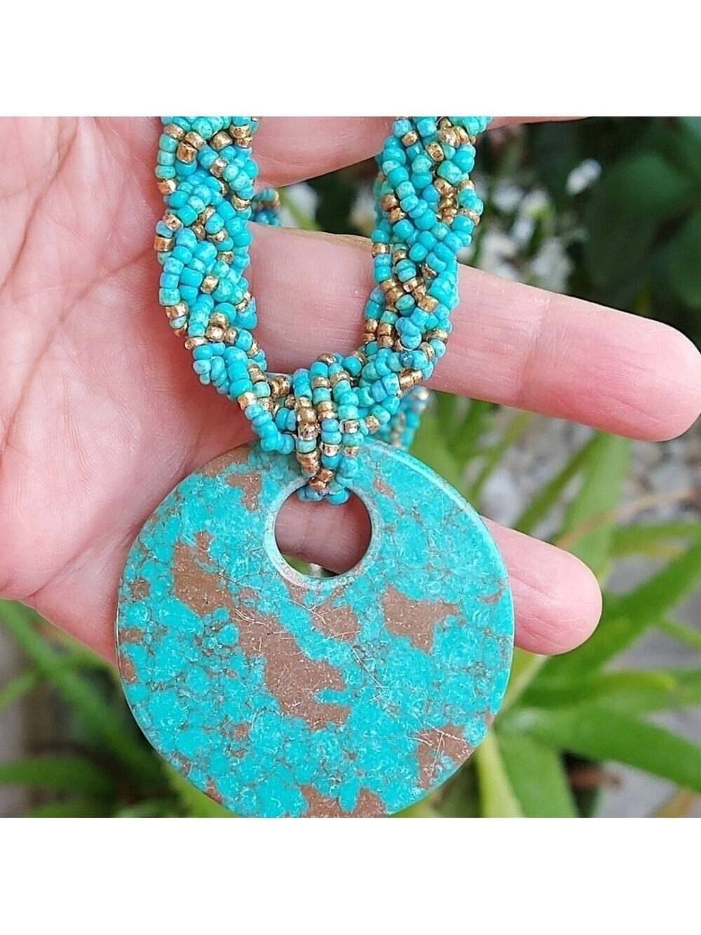 New Faux Turquoise Seed Beads Necklace Set ♥️ - Picture 2 of 7
